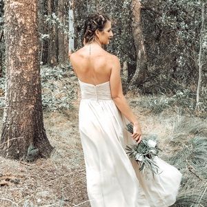 Champagne size 6 bridesmaids dress